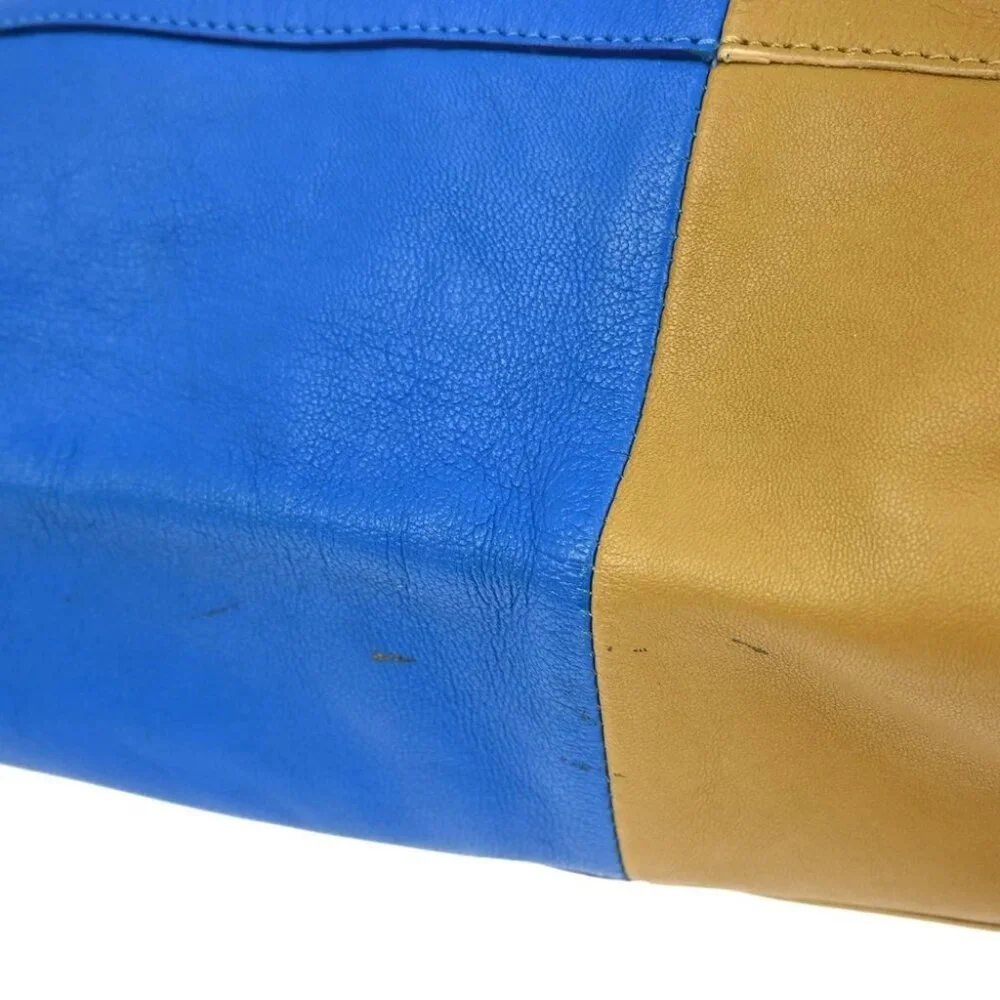 BUYIT Celine Blue Leather Horizontal Cabas Tote Handbag NQ03318 - Picture 4 of 10